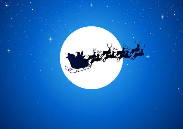 Санта і місяця - Вектор, зображення