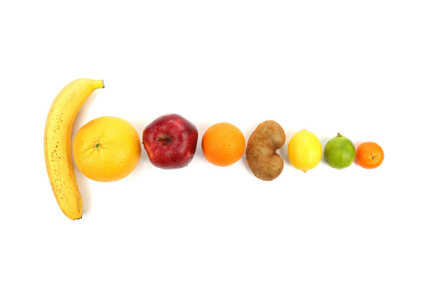 set of different fruits on white background - Photo, Image
