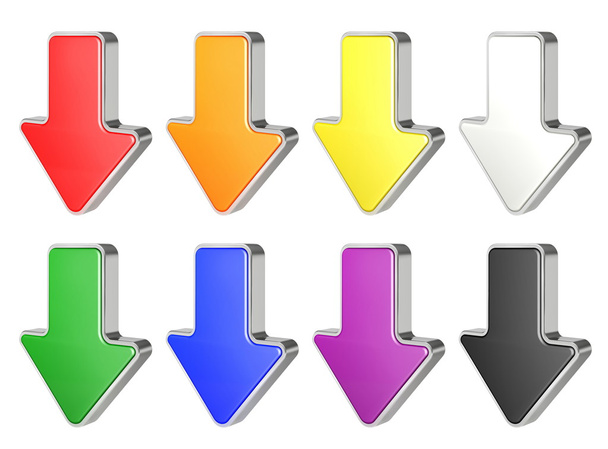 Kolekce barevné 3d šipky izolovaných na bílém - Fotografie, Obrázek