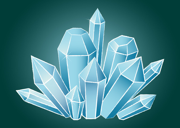 Blue Magical Crystals. - Vector, Image
