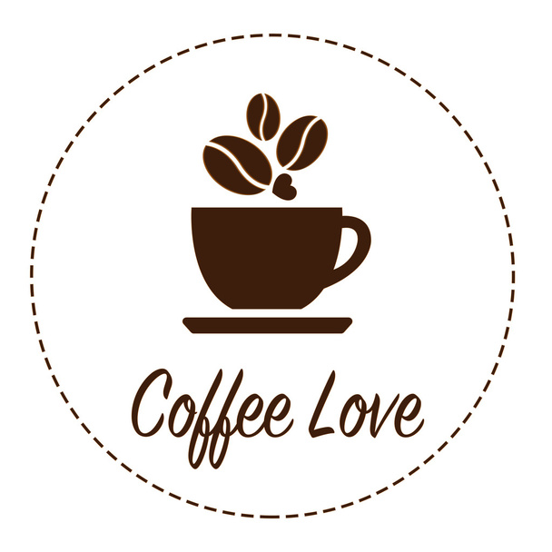 a coffee cup logo with word "Coffee Love" - Fotoğraf, Görsel