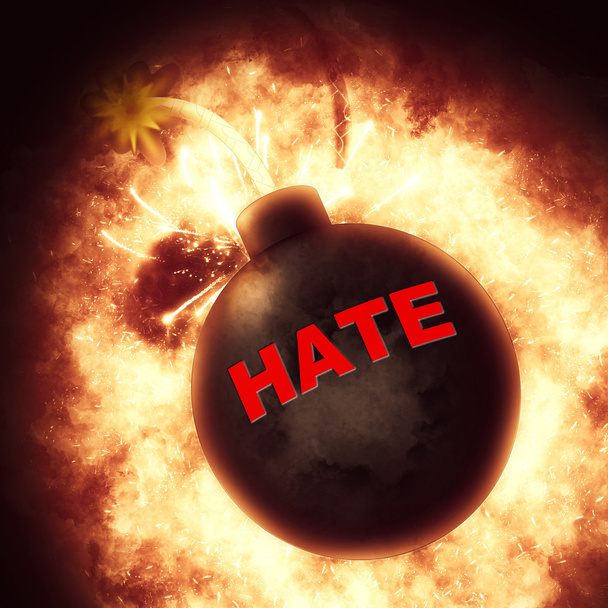 Bomba de odio significa mal sentimiento e ira
 - Foto, Imagen