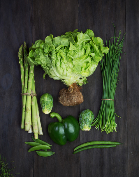 Fresh green organic vegetables  - Fotoğraf, Görsel