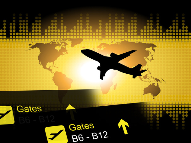 Παγκόσμια πτήση: Αναχωρήσεις αεροπλάνων και Αεροπορίας - Φωτογραφία, εικόνα