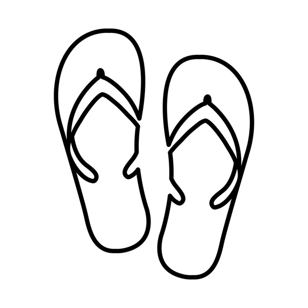 Flip-Flops isoliertes Icon-Design - Vektor, Bild