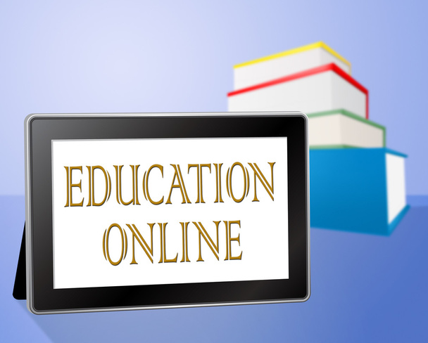 Vzdělávání on-line znamená, že webové stránky a kniha - Fotografie, Obrázek