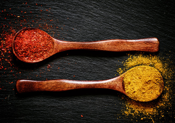 Curry and chili pepper spices - Photo, Image