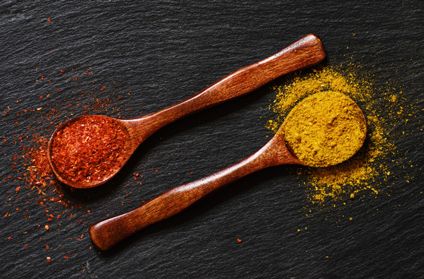 Curry and chili pepper spices - Photo, Image
