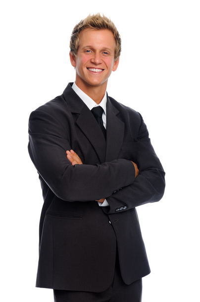 Man in business suit has positive attitude - Foto, Imagen