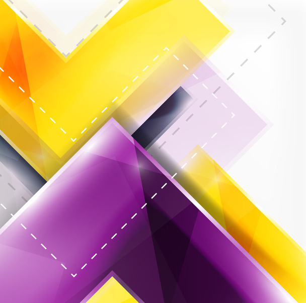 Colorful glossy arrow shapes. Abstract background - Vector, Image