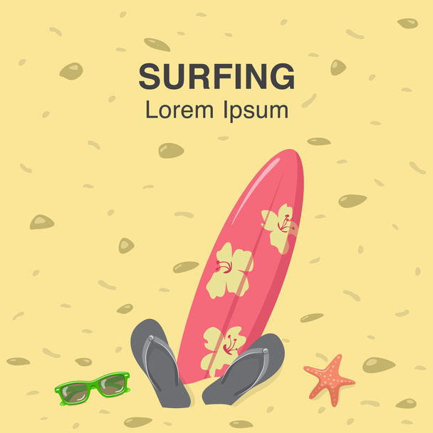 Иллюстрация доски для серфинга
 - Вектор,изображение