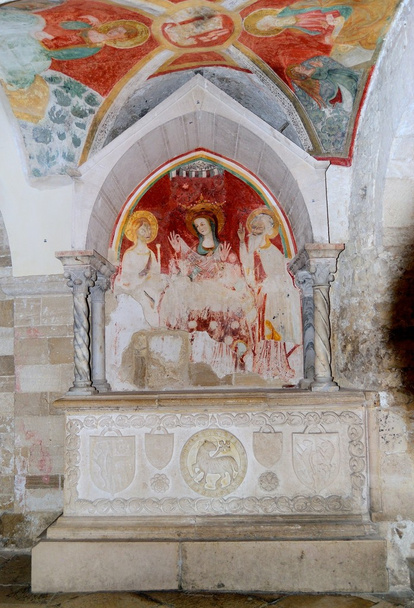 Trani cathedral: fresco in the crypt of St. Mary - Photo, Image