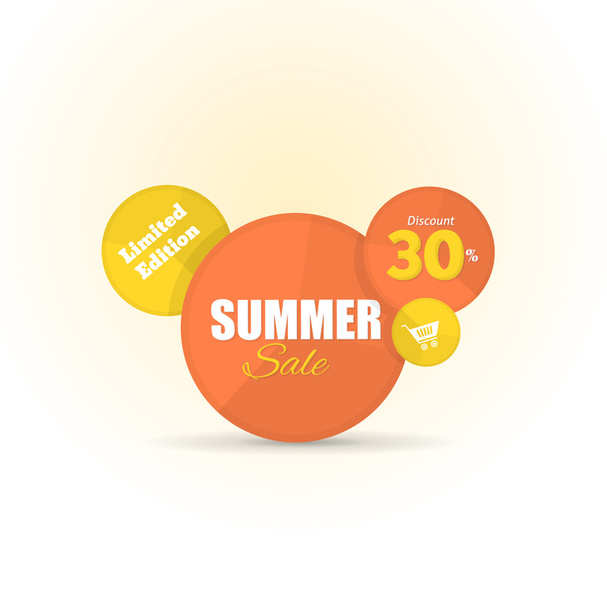 Summer Sale Design, Flat Web Banner - Вектор, зображення