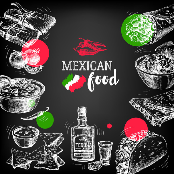 Geleneksel Meksika yemeği - Vektör, Görsel