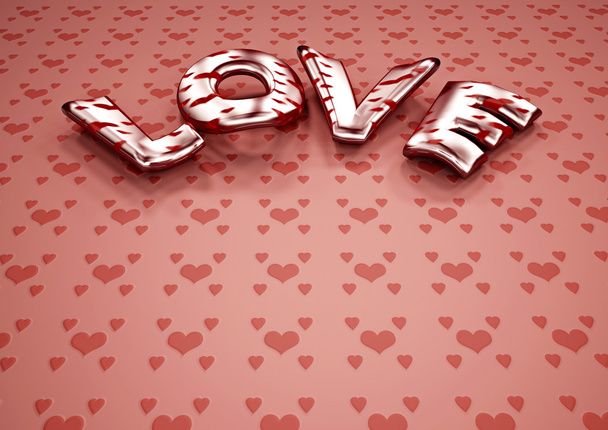 Dimensional inscription of LOVE. 3D illustration. - Foto, Imagem