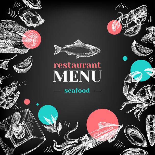 Restaurant chalkboard menu. - Vektor, obrázek