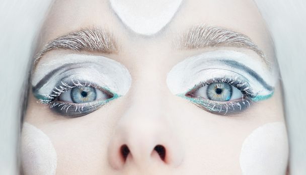 Frozen eyes  makeup closeup. - Photo, Image