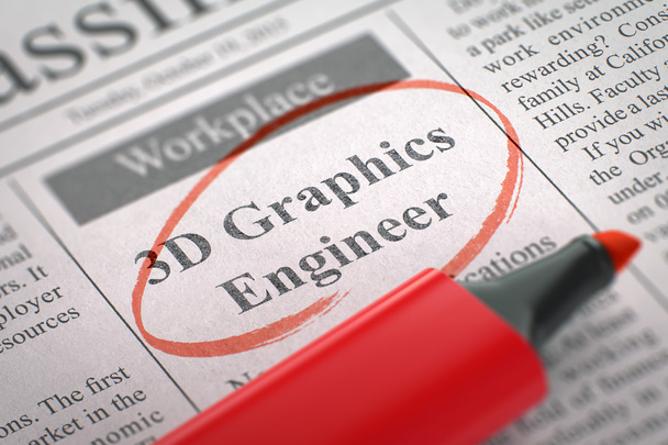 Ouverture d'emploi 3D Graphics Engineer
. - Photo, image