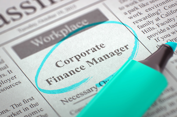Corporate Finance Manager nu inhuren. - Foto, afbeelding
