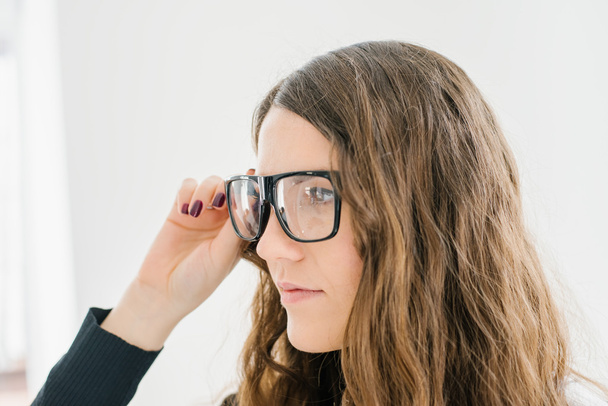 beautiful girl with glasses - 写真・画像