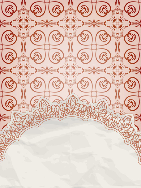 vector lecy napkin on floral background - Вектор,изображение