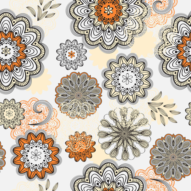 vector seamless abstract doodle floral pattern - Vector, Imagen