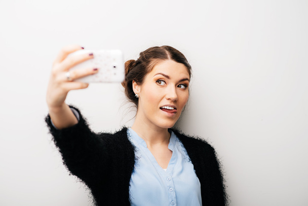 woman making selfie  - 写真・画像