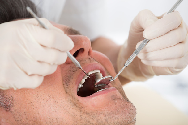 Man Examined By Dentist - Foto, imagen