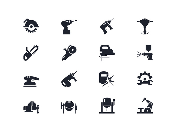 Иконки электрических рабочих инструментов. Lyra
 - Вектор,изображение
