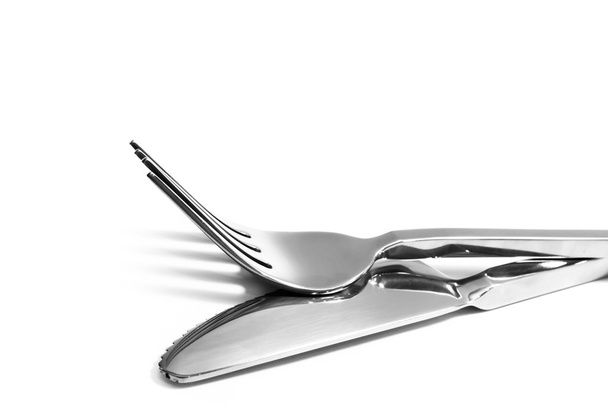 knife and fork isolated - Φωτογραφία, εικόνα