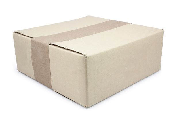 closed cardboard box taped up and isolated  - Foto, Imagen