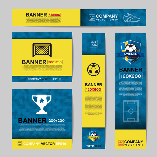design football banners - Vector, Image