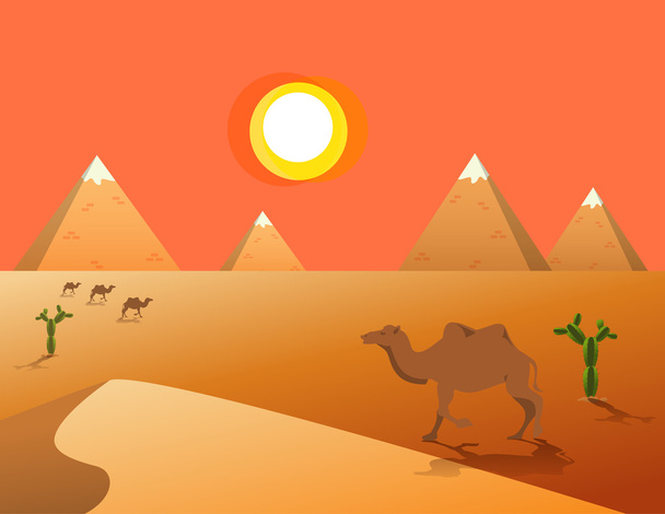Egyptian great pyramids - Vector, Image