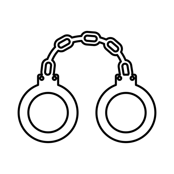 police handcuffs isolated icon design - Vector, Image