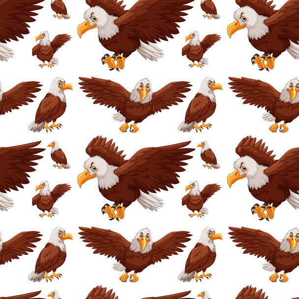 Бесшовный фон с летающими орлами
 - Вектор,изображение