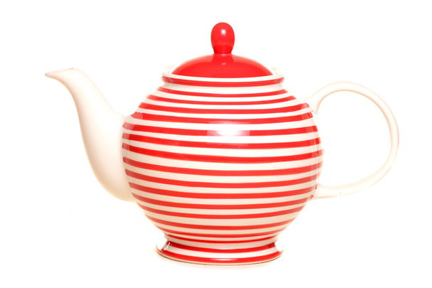 Red striped teapot - Photo, Image