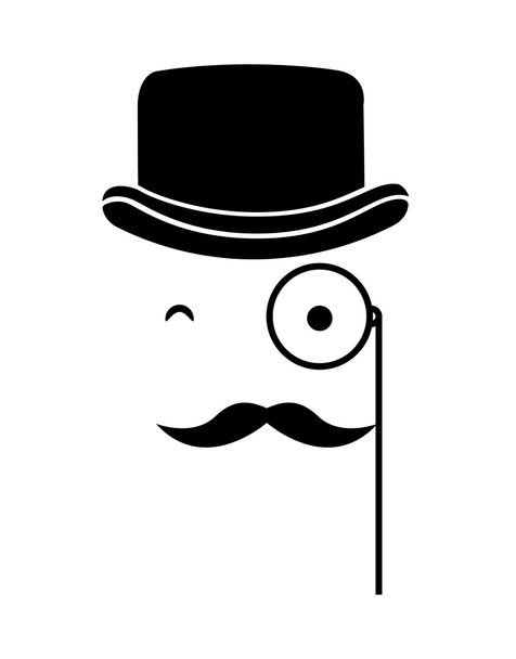 moustache et lunettes style hipster icône isolée design
 - Vecteur, image