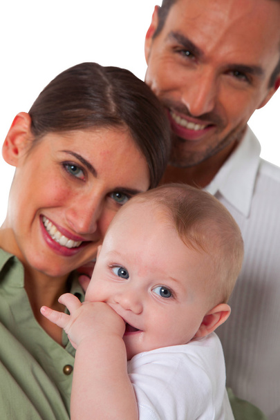 Portrait of happy mother and father with baby boy - Photo, image
