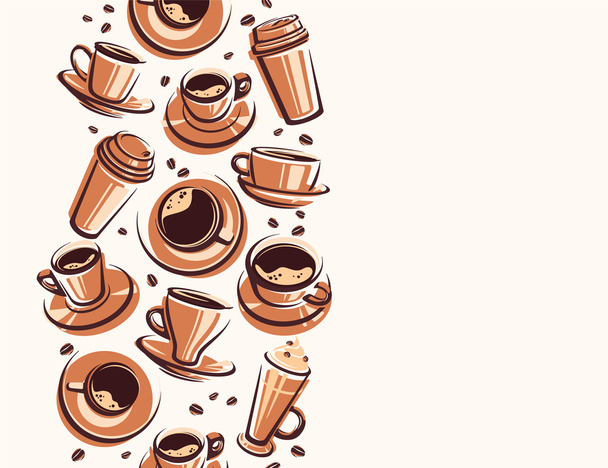 Coffee background. Vector - Vector, Image
