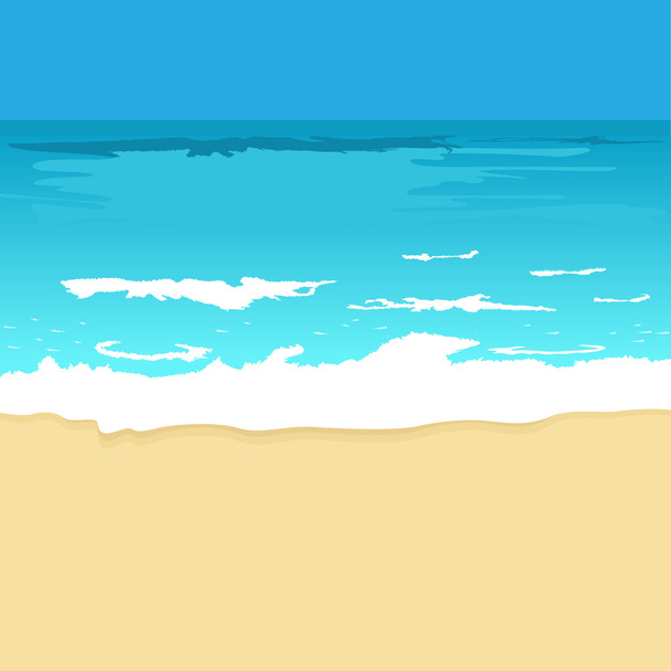 Illustration Hintergrund mit Meer und Strand - Vektor, Bild