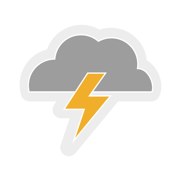 cloud and thunder design. isolated weather icon. vector graphic - ベクター画像