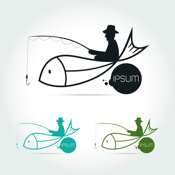 fishing vector logo design template - Vector, Image