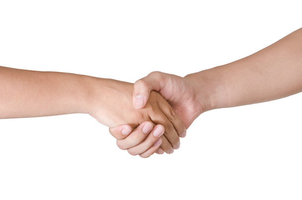 Shaking hands of two male people - Foto, afbeelding