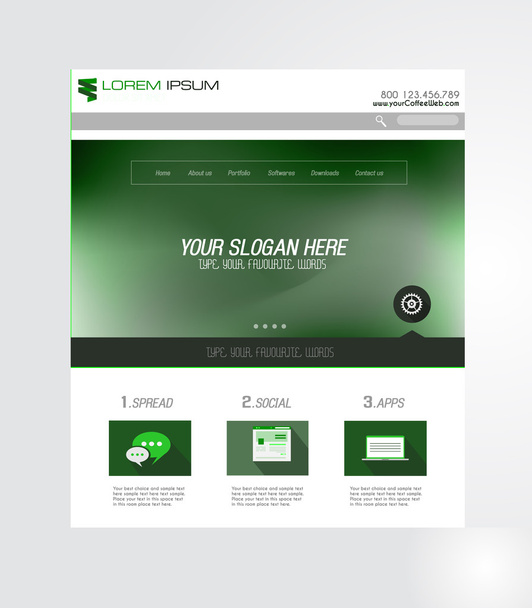Minimal Website Home Page Design - Vector, Image