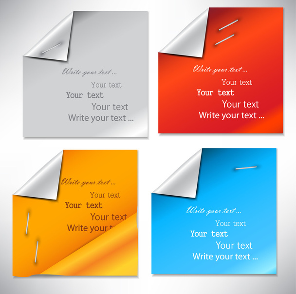 Colorful paper stickers and notes - Vector, afbeelding