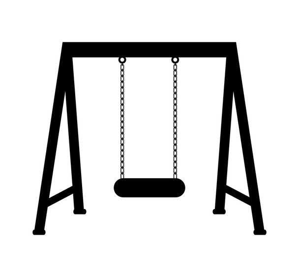 Green area and Playground object design. swing icon. vector grap - Vector, Image