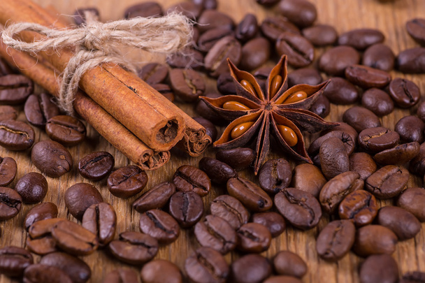 black coffee on a wooden background - Photo, image