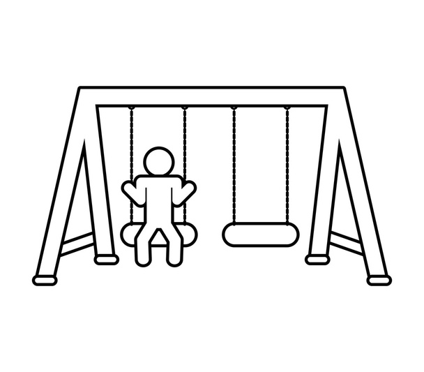 Green area and Playground object design. swing icon. vector grap - Vector, Image