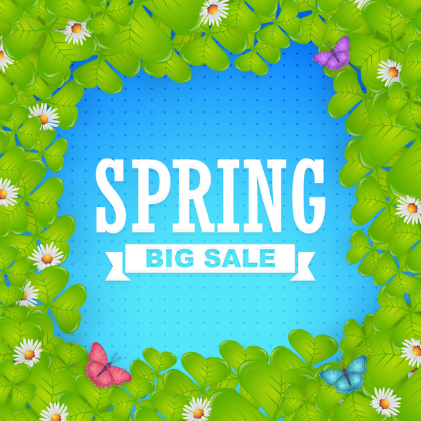 Spring Big Sale Website Banner Vector Illustration - Vektor, Bild