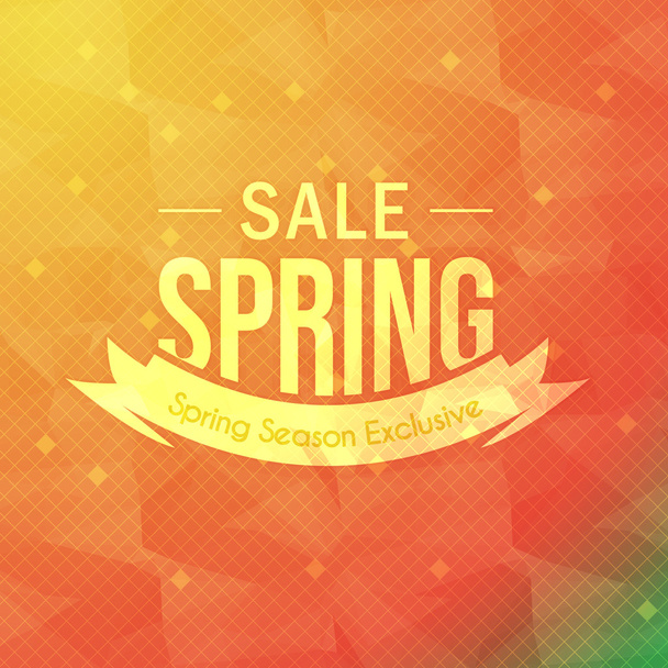 Low-Poly-Hintergrund und Web-Banner der Frühjahrssaison Verkauf - Vektor, Bild